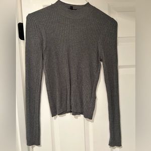 Gray Topshop Turtleneck Long-sleeve Sweater